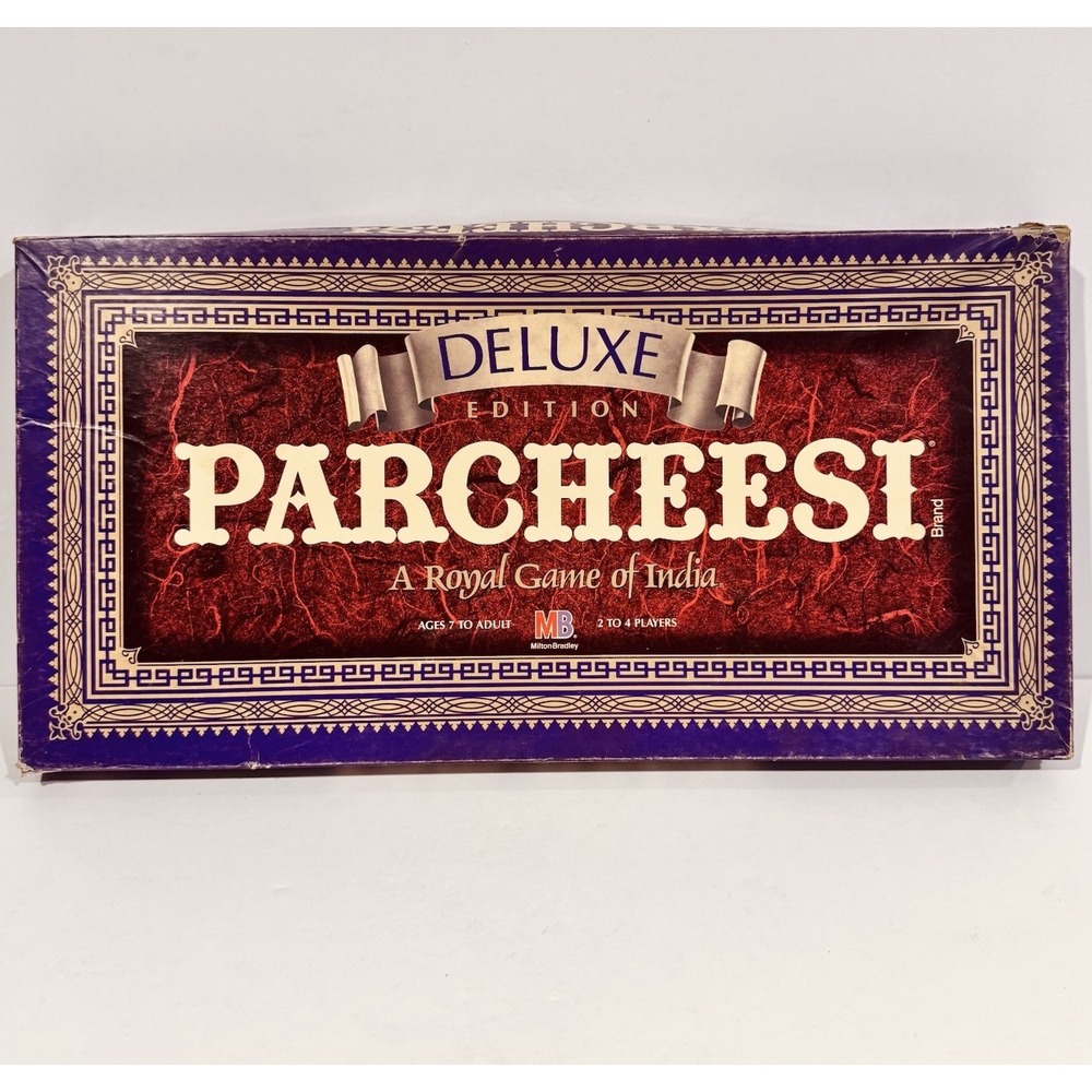 Vintage Deluxe Edition Parcheesi - A Royal Game of India Milton Bradley 1989